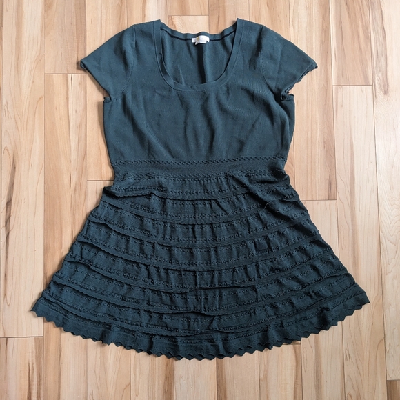 Boden Detail Knitted Mini Dress Dark Green - Picture 1 of 3